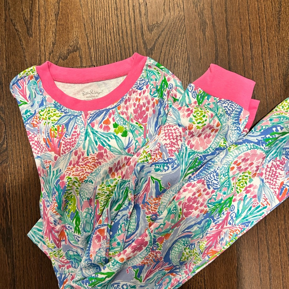 Pottery Barn Kids Pajamas - Pink and Blue Floral